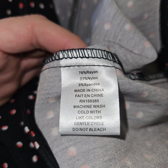 Jenna Rose Black Polka Dot High Rise Ankle Skinny Pants M Retro Stretch - Picture 11 of 11